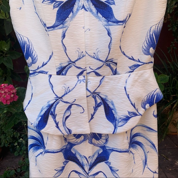 Spring Summer Dress Wedding Shower Keepsake The Label Dress White Blue Small - Picture 7 of 11